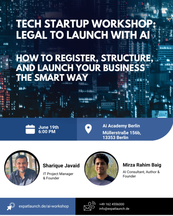 Tech Startup Workshop: Legal to Launch with AI – June 19, 2025